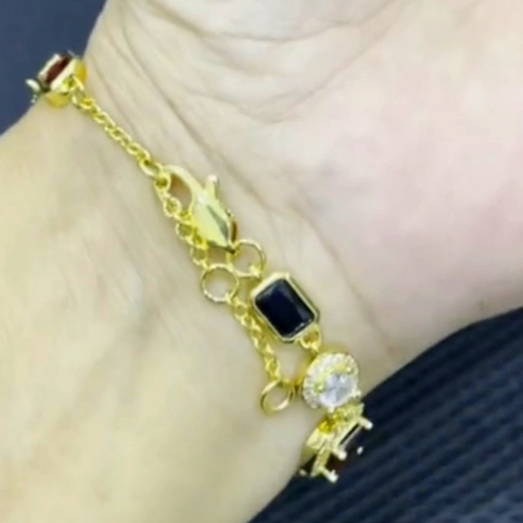 NWT Colorful CZ Bracelet, Colorful Synthetic Gemstone Chain Bracelet - Picture 5 of 7